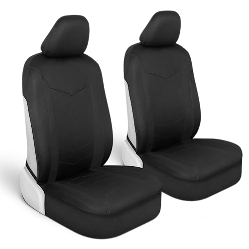 Motor Trend SpillGuard 2 Black Seat Covers for Cars & Seat Covers for Trucks - Neoprene Lining Waterproof Car Seat Covers Front Seats Only - SUV Seat Covers Protector - Forros para Asientos de Carro - color: Black - Front Seats