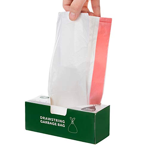 Magesh 4 Gallon Small Drawstring Trash Bags, 30 Counts, White - color: White