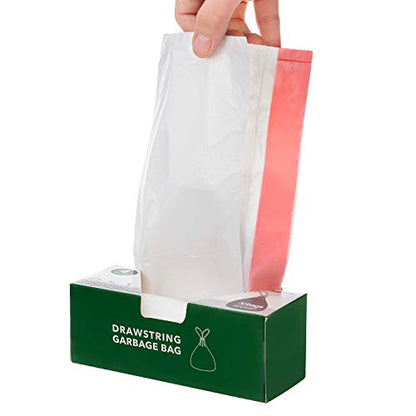 Magesh 4 Gallon Small Drawstring Trash Bags, 30 Counts, White - color: White