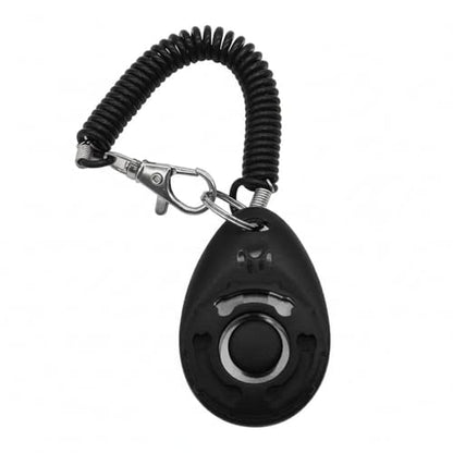 Dog Training Clicker with Wrist Strap - Ergonomic Mechanical Sound Signal for Obedience & Trick Training, Durable PP Plastic (1 Pack) - color: Black