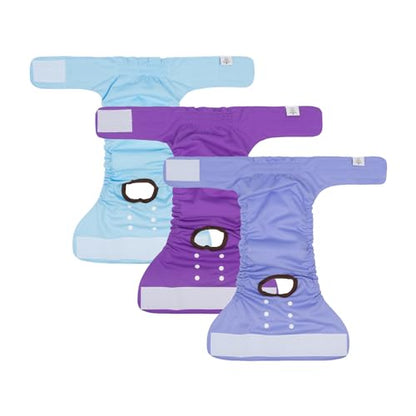 CuteBone Dog Diapers Female Washable Small Medium Large 3 Pack Reusable Doggie Diapers Puppy Period Pants for Doggy Heat Cycle Peeing - size: XS