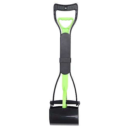 Pet Pooper Scooper, 23.7 Heavy Duty Dog Pooper Scooper, Long Handle Poop Picker Upper, Portable Pet Waste Grabber for Yard, Grass, Dirt, Double Spring, Dog Supplies (Green+Black)