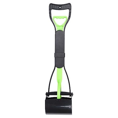 Pet Pooper Scooper, 23.7 Heavy Duty Dog Pooper Scooper, Long Handle Poop Picker Upper, Portable Pet Waste Grabber for Yard, Grass, Dirt, Double Spring, Dog Supplies (Green+Black)