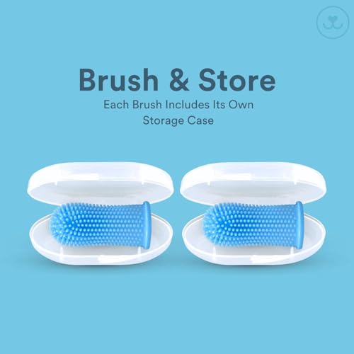 Jasper Dog Toothbrush, 360 Degree Pet Tooth Brushing Kit, Cat Toothbrush, Canine Dental Care & Teeth Cleaning Kit, Pet Finger Tooth Brush, Use with Dog Toothpaste, 4-Pack Multicolor - color: Multicolor (4-pack)