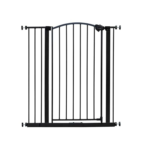 Regalo Easy Step Extra Tall Arched Décor Walk Thru Baby Gate, Includes 4-Inch Extension Kit, 4 Pack Pressure Mount Kit and 4 Pack Wall Mount Kit, Bronze, 36-Inches Tall (Pack of 1) - color: Black - 30-35"w X 36"h