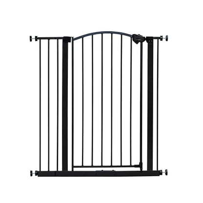 Regalo Easy Step Extra Tall Arched Décor Walk Thru Baby Gate, Includes 4-Inch Extension Kit, 4 Pack Pressure Mount Kit and 4 Pack Wall Mount Kit, Bronze, 36-Inches Tall (Pack of 1) - color: Black - 30-35"w X 36"h