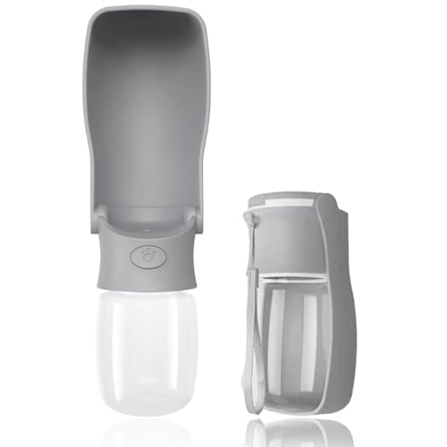 Portable Dog Small Animals Water Bottle for Walking 19 OZ or 12 OZ Pet Water Bottles for Puppy Medium Large Dogs Little Animals Water Dispenser Dog Small Animals Water Bowl - color: Grey, size: 12OZ