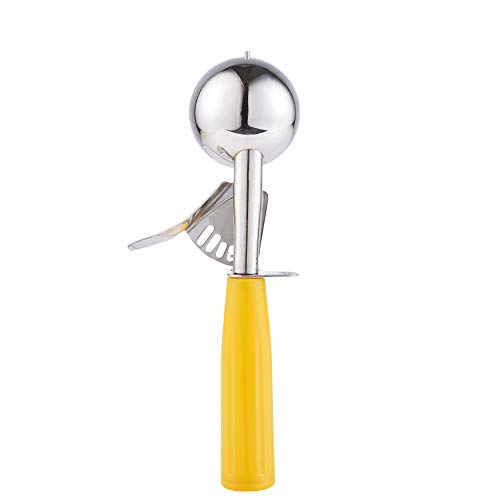 Saebye Portion Scoop - #20 (1.5 oz) - Disher, Cookie Scoop, Ice Cream Scoop - Portion Control - 18/8 Stainless Steel, Yellow Handle, For Cookie, Ice Cream, Meatball, Muffin, Cupcake, Protein Balls - size: #20/ 1.5 oz