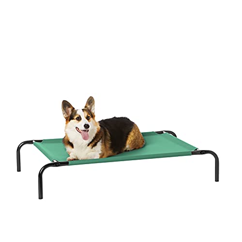 Amazon Basics Cooling Breathable Elevated Dog Bed with Metal Frame for Medium Dogs, 43" x 26" x 7.5", Green - color: Green, size: Medium