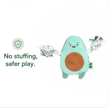 Green Sheep Puppy Plush Dog Toy, No Stuffing Squeaky Toy with Recycled Cotton Rope for Teething, Comfort and Gentle Play, Small Dogs and Puppies, Avacado - color: Avocado