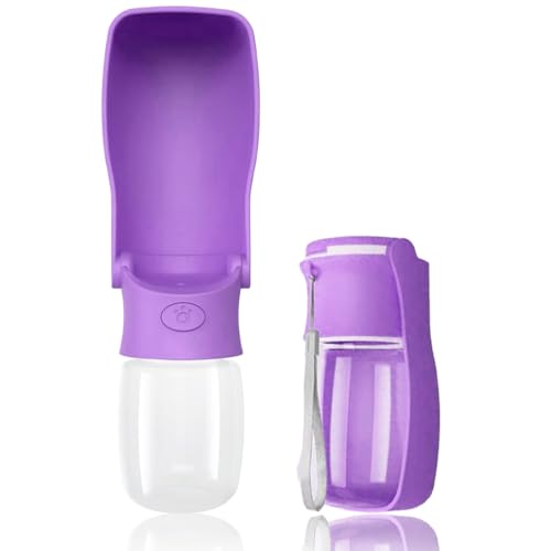 Portable Dog Small Animals Water Bottle for Walking 19 OZ or 12 OZ Pet Water Bottles for Puppy Medium Large Dogs Little Animals Water Dispenser Dog Small Animals Water Bowl - color: Purple, size: 12OZ
