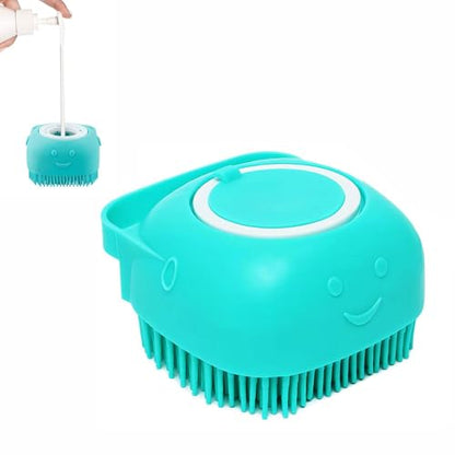 Dog Bath Brush with Soap Dispenser - Dog Shampoo Brush | Dog Scrubber for Bath | Dog Bath Brush Scrubber | Dog Shower/Washing Brush with Adjustable Ring Handle for Short & Long Hair