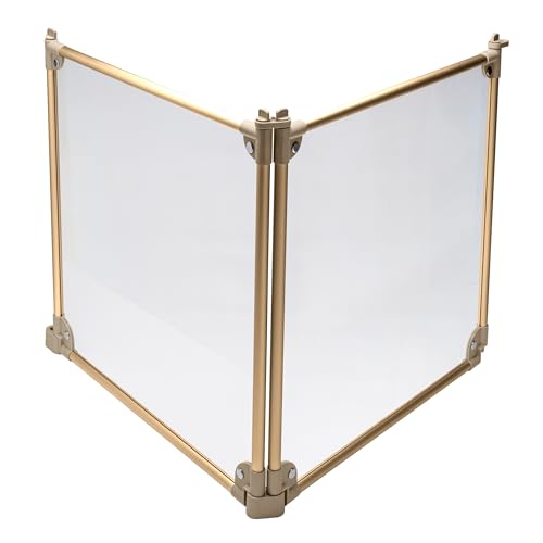Front Row Foldable Dog Playpen – Durable and Portable Puppy Playpen for Exercise, Rest & Play – Clear Fence Panels with Aluminum Rods and Crate for Dogs and Other Small Pets (Gold, 2-Panel) - color: Gold