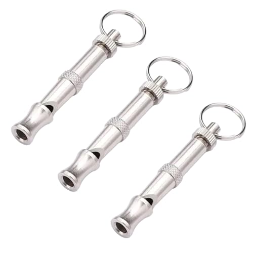 3Pcs Silver Adjustable Ultrasonic Dog Whistle,Portable Whistle Pet Whistle Supersonic Whistle Dog Whistles for Pet Training,Training and Behavior Aids, Portable Pet Training Aid