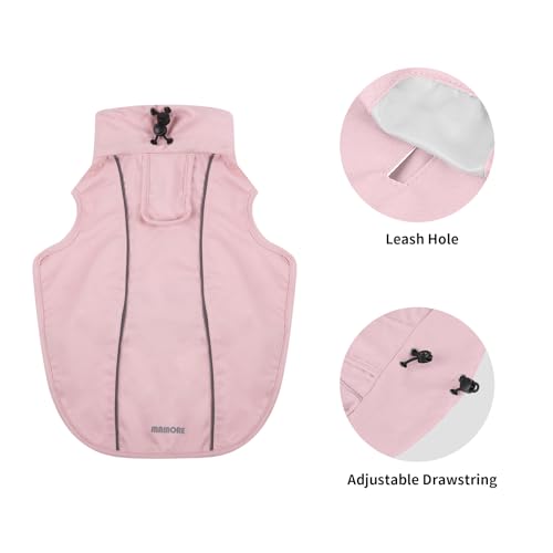 Waterproof Dog Raincoat, Adjustable Lightweight Dog Rain Jacket with Reflective Strip Leash Hole for Small Medium Large Dogs (Pink, Small(9-13lb)) - color: Pink, size: Small(9-13lb)