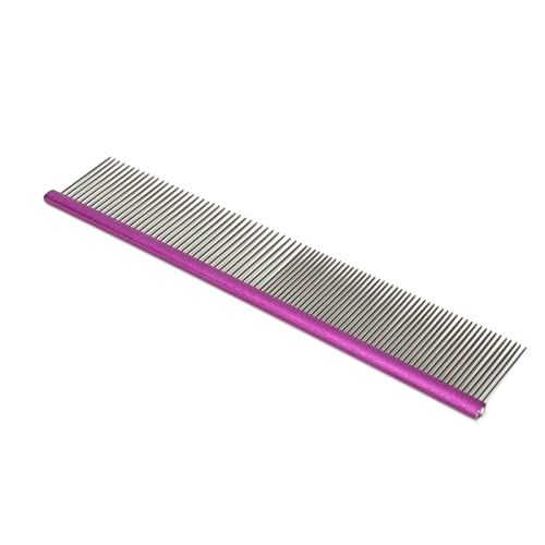 Greyhound Comb For Dogs, Metal Dog Comb Dog Combs with Rounded Ends Dog Comb Cat Comb For Removing and Knots Grooming Tool For Long Short Haired Dog (Purple 19cm/7.5in) - size: Purple 19cm/7.5in