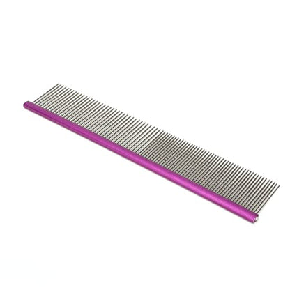Greyhound Comb For Dogs, Metal Dog Comb Dog Combs with Rounded Ends Dog Comb Cat Comb For Removing and Knots Grooming Tool For Long Short Haired Dog (Purple 19cm/7.5in) - size: Purple 19cm/7.5in