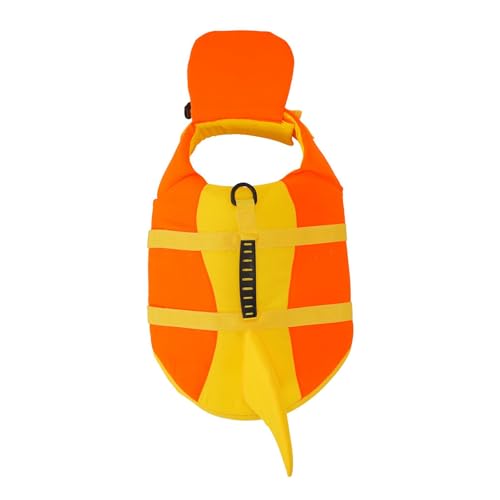 for Dogs for Swimming Boating, Dog with Removable Front Float and Easy to Carry Top Handle for Safe Swimming and Water Activity Dog Lifejacket - color: or yellow, size: M