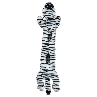 Smithsonian Longamals Zebra Plush Dog Toy – 30" Crinkle & Squeaky, Stuffing-Free Interactive Tug Toy for Medium & Large Dogs - color: Zebra, size: 30"