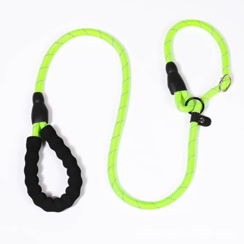 6 FT Rope Dog Leash Shock-Absorbing - Padded Handle and Sliding Metal Buckle, Adjustable Heavy-Duty Reflective Rope for Walking Medium Large Dogs (Green) - color: Green