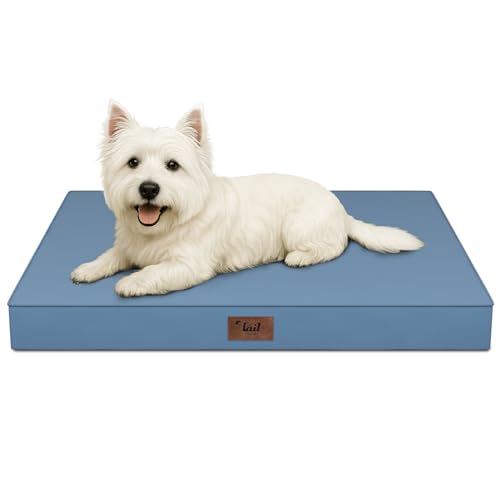 Waterproof Orthopedic Dog Crate Bed for Small Dogs & Cats | Egg Crate Foam, Fits 24x18 Crates, TPU Waterproof Layer, Machine Washable 1680D Oxford Cover, Small Pets Up to 20 lbs - color: Blue, size: 23.0"L x 17.0"W x 2.5"Th