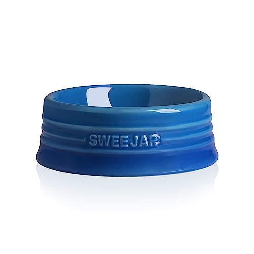Sweejar Gradient Dog Bowl, Ceramic Dog Food Dish for Puppy and Kitten, Porcelain Pet Bowl for Food and Water 8 oz (Gradient Navy) - color: Gradient Navy, size: Small (8oz)