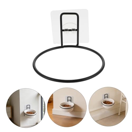 SHINEOFI Wall-Mounted Pet Bowl Holder Iron Feeding Shelf Convenient Raised Feeder Mount for Cats and Dogs Household Feeding Station