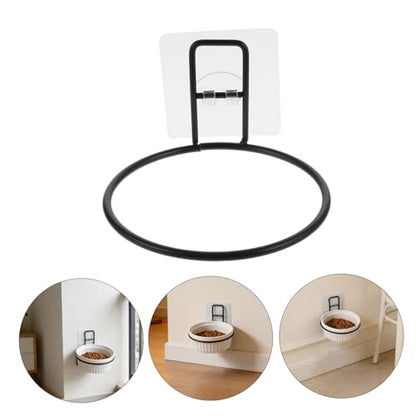 SHINEOFI Wall-Mounted Pet Bowl Holder Iron Feeding Shelf Convenient Raised Feeder Mount for Cats and Dogs Household Feeding Station