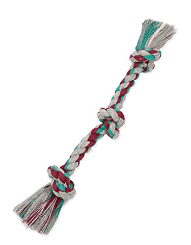 Mammoth Flossy Chews Color Rope Tug – Premium Cotton-Poly Tug Toy for Dogs – Interactive Rope– Dog Chew Toy, Assorted colors - size: Small 15", style: 3 Knot
