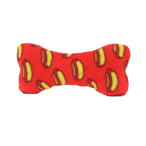 MIGHTY Tuffy 2 Pack Bone Dog Toy: Ultra Durable Plush Toy with Multiple Layers & Reinforced Seams, Washable and Floats, Vinyl Bone & Fleece - color: 2PK Red Medium Bone