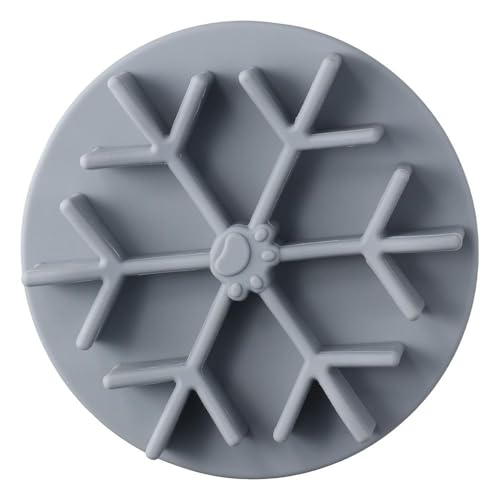 Dog Slow Feeder Snowflake Shape Silicone Insert Slow Feeder Dog Bowl Practical Secure Suction Cup Design for Dogs Grey