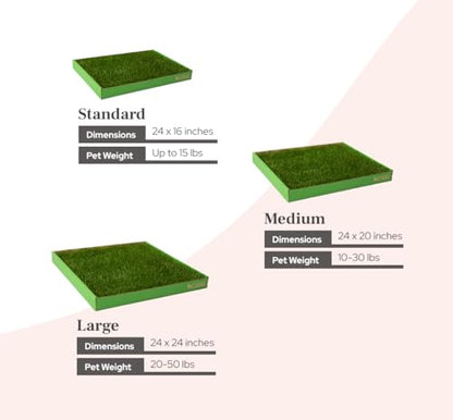 DoggieLawn Real Grass Puppy Pee Pads- 24 x 16 Inches - Perfect Indoor Litter Box for Dogs - No Mess, Easy-to-Use - Potty Training for Pets - Disposable Bathroom with Real Living Grass - size: Standard 24x16 inches