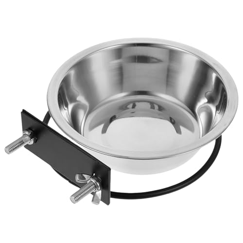 Amosfun Wall Mount Elevated Dog Feeder with Deep Stainless Steel Food and Water Bowls Large Size for Indoor and Outdoor Use