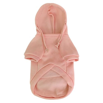 Jecikelon Dog Hoodies for Small Dogs with Zipper Pocket, Soft Fleece Puppy Clothes with Rope Hat, Warm Winter Outfits Cold Weather Coats, Cute Sweatshirt Chihuahua Costume (Pink, X-Small) - color: Pink, size: X-Small