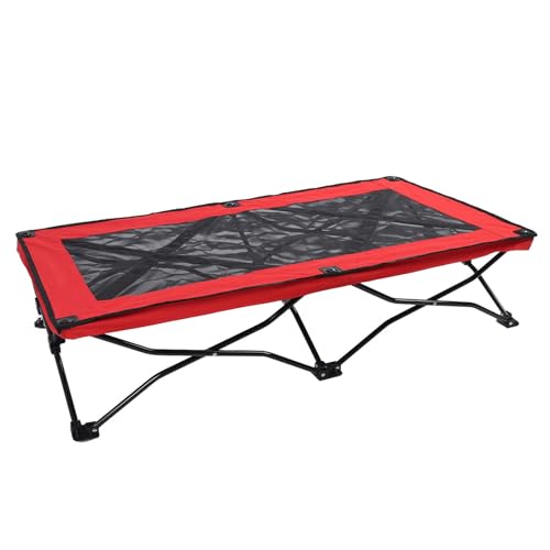 Elevated Dog Bed, Foldable Portable Quick 3-Second Setup Bed, Portable Cot with Breathable Mesh Fabric for Outdoor Travel Camping (S) (S) (L)