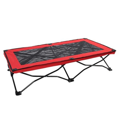 Elevated Dog Bed, Foldable Portable Quick 3-Second Setup Bed, Portable Cot with Breathable Mesh Fabric for Outdoor Travel Camping (S) (S) (L)