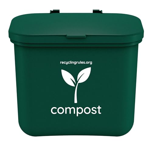 Small Green Compost Bin Container for Hanging on Kitchen Trash Container - size: Qty 1 Compost Green