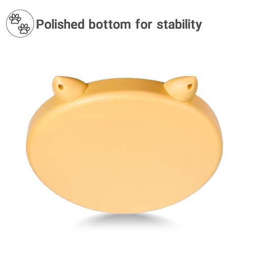 Bifeaw Slow Feeder Cat Bowl, Easy to Clean Silicone Bowl, Ideal for Dry and Wet Food (Yellow and Blue) - color: Yellow and Blue