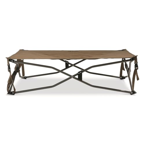 Guide Gear Bed with Elevated Bed Frame, Raised Outdoor Pet Couch, Cot, Dura Mesh Brown