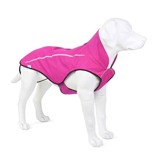 Mile High Life Dog Raincoat, Adjustable Waterproof Reflective Rain Jacket for Small Medium Large Dogs, Lightweight Breathable Pet Rain Coat with Leash Hole(Hot Pink,XXS Chest 16-19") - color: Hot Pink, size: XXS Chest 16"-19"