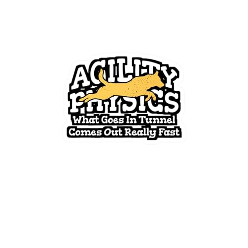 Agility Physics What Goes in Tunnel Comes Out Really Fast | Dog-Trainer Sticker | Agility Decals | Dog-Trainer Gift Satin, Kiss-Cut, 4" x 6" - size: 4" x 6"
