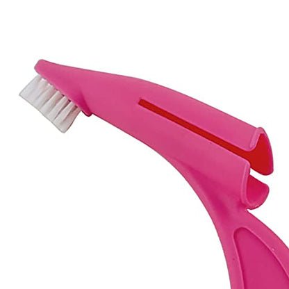 Dog Toothbrush, Tooth Brushing Kit for Dog Teeth Cleaning - Dental Care for Puppies, Cats & Small Pets, Nylon Remove Ergonomic Dog Finger Toothbrush (Red)