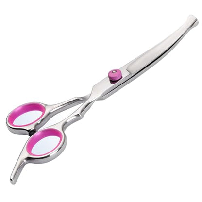 Dog Grooming Scissors, Stainless Steel Pet Grooming Scissors - style: Round headed curved scissors