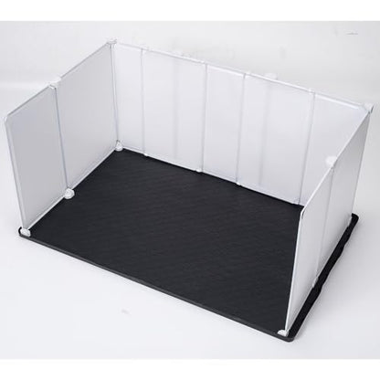 Litter Box Splash Guard, Litter Box Pee Shields for Dogs, Easy to Clean Indoor Dog Fence with Puppy Pee Pad Holder Tray Fits