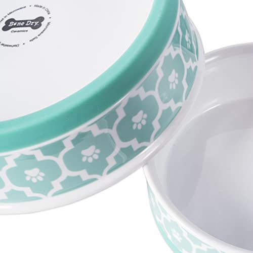 Bone Dry Lattice Collection Pet Bowl & Canister, Small Set, 4.25x2", Aqua, 2 Count - color: Aqua, size: Small Set, 4.25x2"