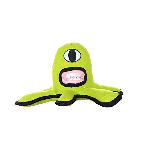 TUFFY - World's Tuffest Soft Dog Toy - Alien Green-Squeaker- Multiple Layers. Made Durable, Strong & Tough. Interactive Play (Tug, Toss & Fetch). Machine Washable & Floats | Multiple Layers & Reinforced Seams , Washable and Floats , Original Construction