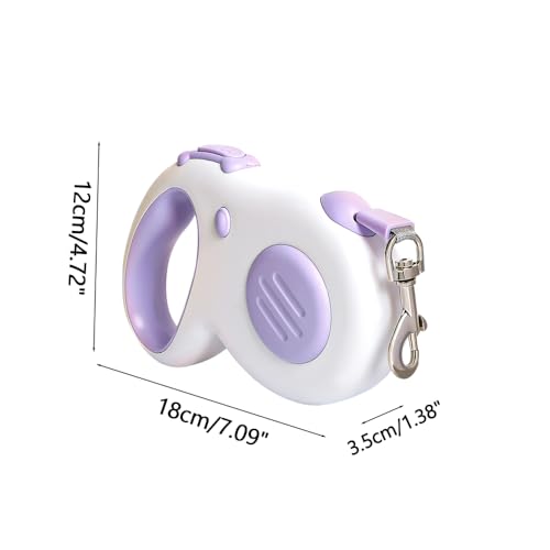 Retractable Dog Leash 5M, Automatic Pet Walking Lead with Hand Brake Lock, 360° Swivel No Tangle, Anti Shock Control for Small Medium Dogs Cats - color: Purple