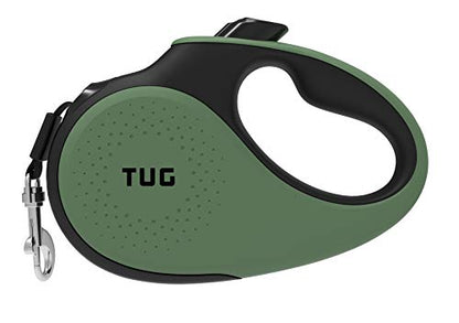 TUG 360° Tangle-Free Retractable Dog Leash with Anti-Slip Handle | 16 ft Strong Nylon Tape | One-Handed Brake, Pause, Lock (Medium, Green) - color: Green, size: Medium