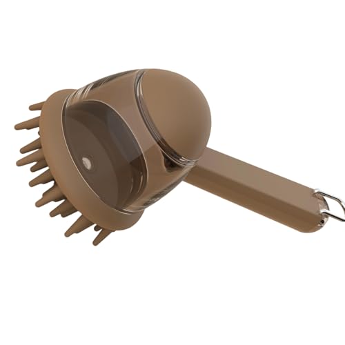 Pet Grooming Brush with Shampoo Dispenser Gentle Bathing Massage Tool with Soft Bristles for Dog Cats Daily Dog Bathing Brush - color: Coffee