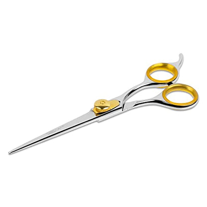Sharf Gold Touch Pet Grooming Shear | Straight Cat & Dog Grooming Scissors | 6.5 Inch | 440c Japanese Stainless Steel Pet Dog Shearing Scissors | Animal Shears with Removable Comfort Rings - size: 6.5 Inches, style: Straight Scissors - Blunt Tip